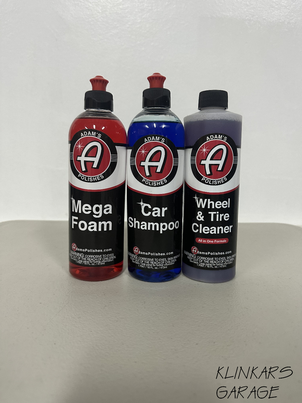 Adam’s Polishes Kit (Mega Foam, Shampoo, Wheel and Tire Cleaner) 16oz