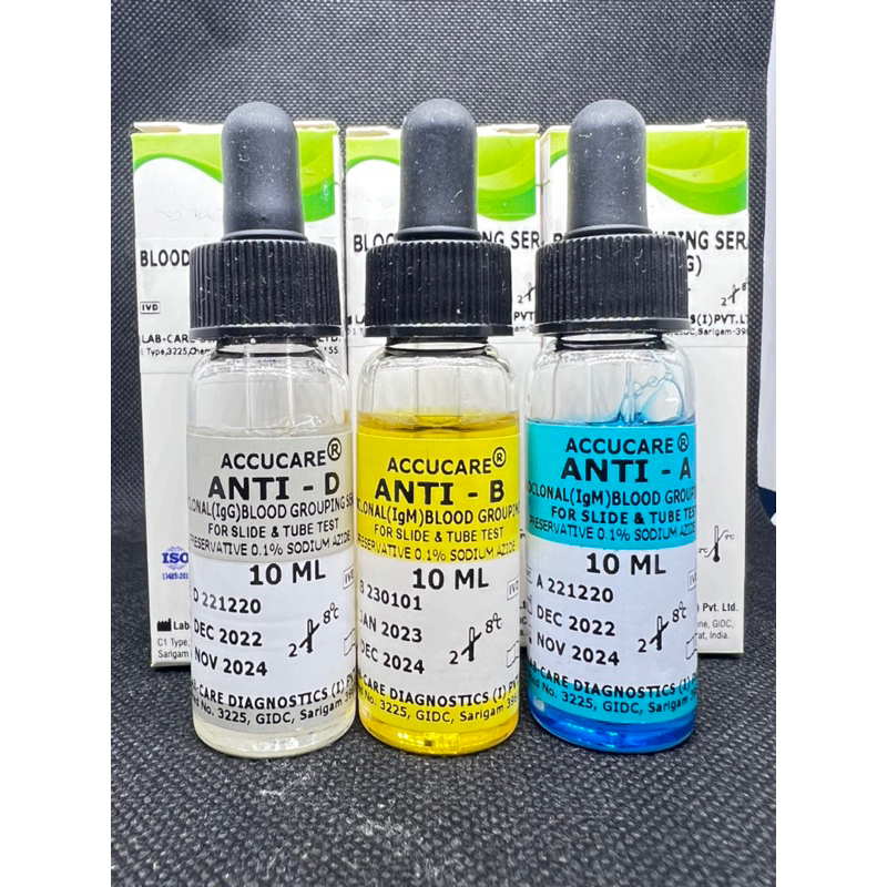 BLOOD TYPING SERA ANTI A&B SET/ ANTI D (ACCUCARE) | Shopee Philippines