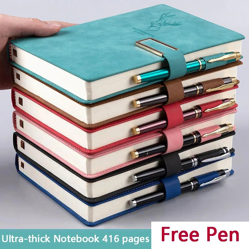 Onhand 416 Pages A5 Faux Leather Thick Business Notebook Sketch Journal ...