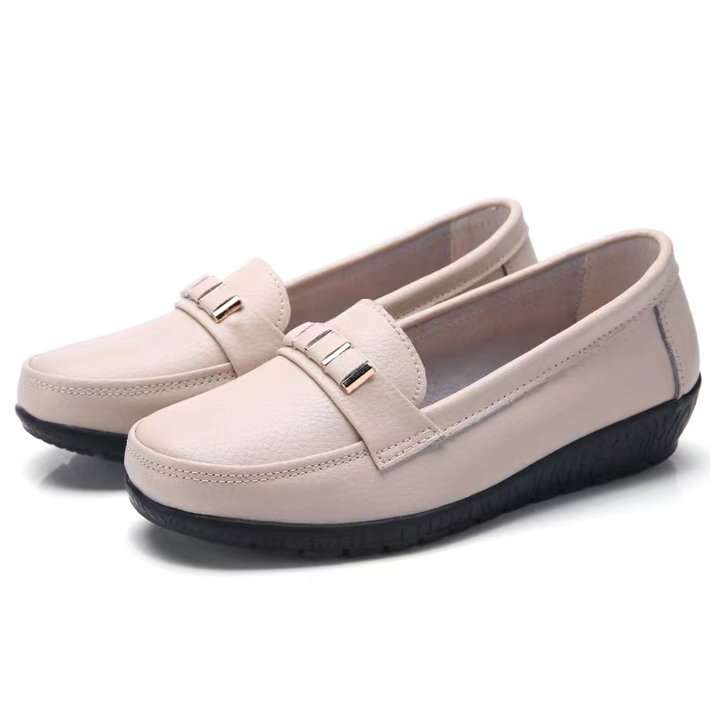 MITATA Leather Women Loafers Shoes | Shopee Philippines