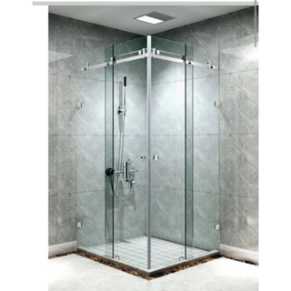 Solid Wood Double Side Glass Door Handle Back-to-Back Shower Room