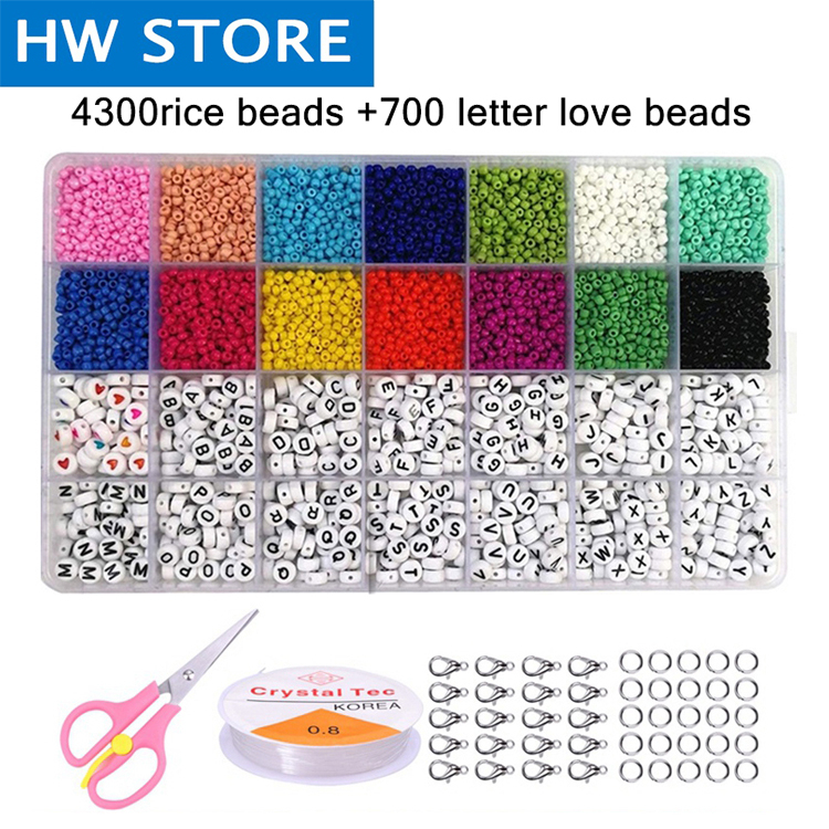 5000Pcs Beads Kit DIY acrylic letter bead set for Name Bracelets ...