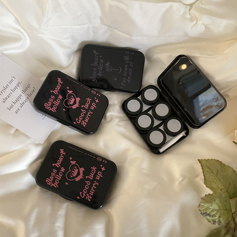 Gothic punk dark simple portable contact lens box companion care beauty ...
