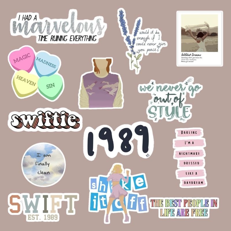 Taylor Swift 1989 Stickers | Vinyl Matte Laminated Waterproof and ...