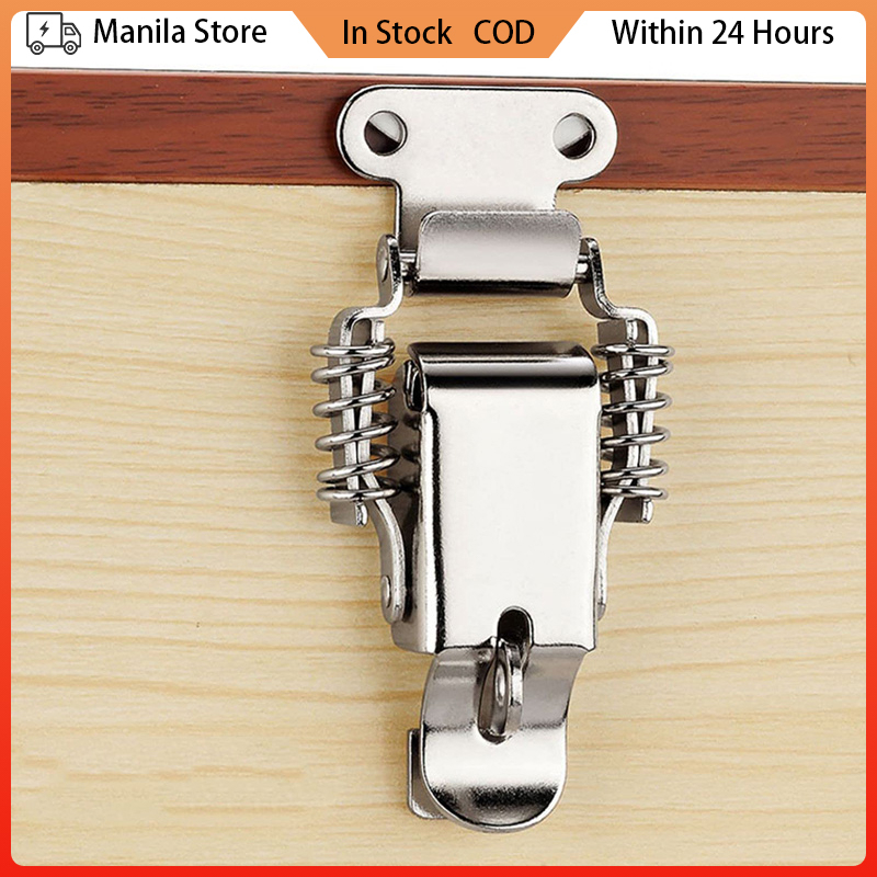 Stainless Steel Spring Locking Latch Hasp Lock Draw Latch Clamp Draw