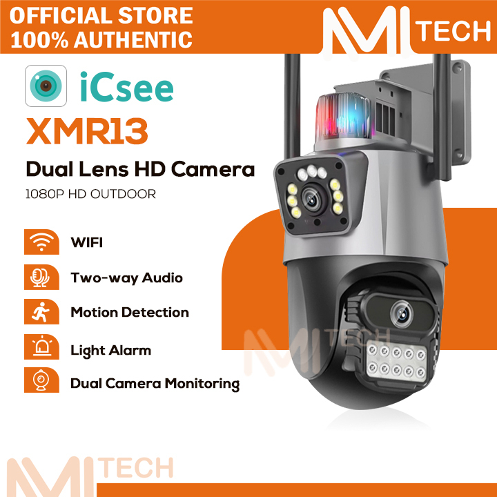 ICSEE XMR13 HD 1080P WiFi IP Camera Outdoor PTZ Dual Lens Dual Screen