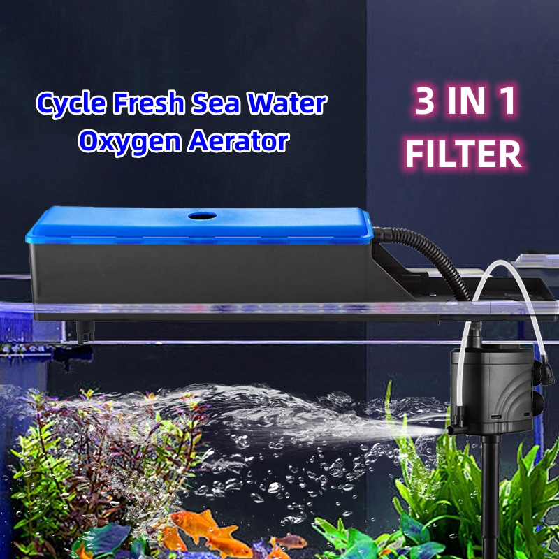 Aquarium 3 in 1 Top Overhead Filter 18W For 10-20 Gallons Pump Cycle ...