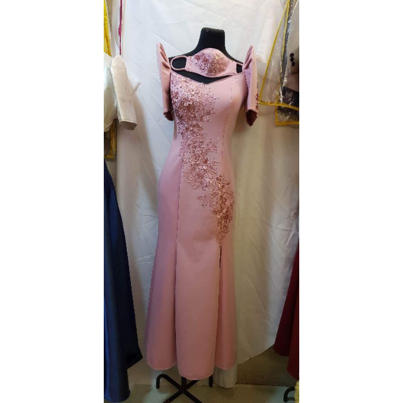 Modern Filipiniana Neoprene for sponsor dress/formal occation | Shopee ...