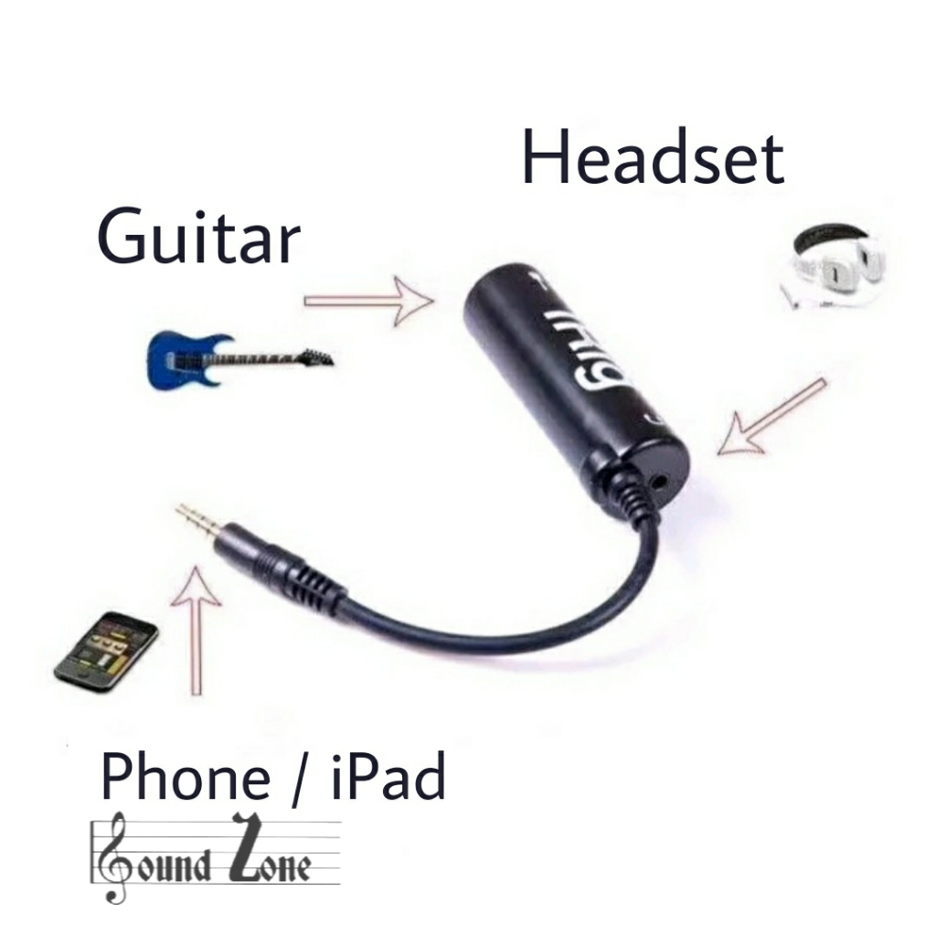 SoundZone iRig Guitar Interface Converter Replacement Guitar for Phone