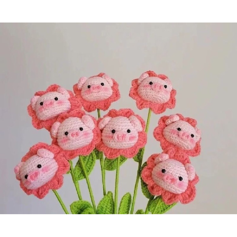 cute pig flower crochet amigurumi | Shopee Philippines