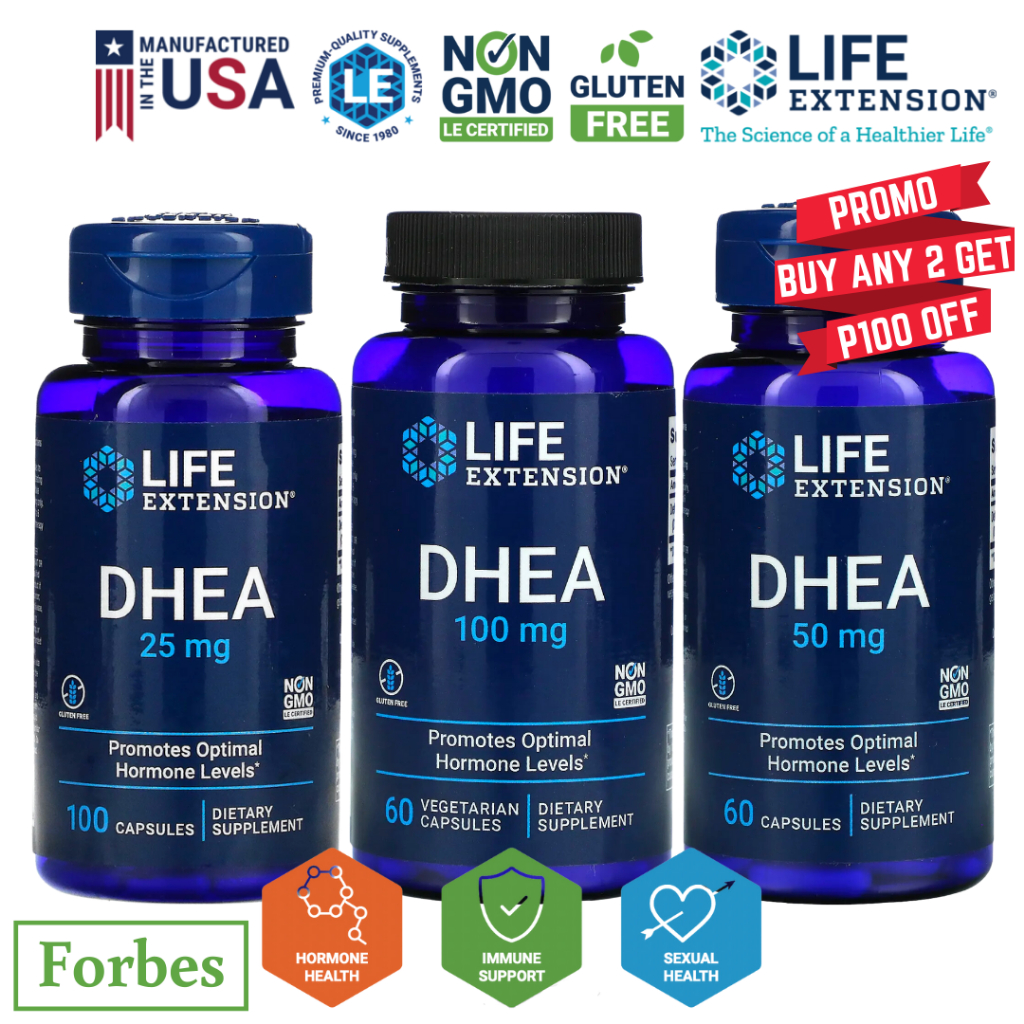 Life Extension DHEA 100mg 50mg 25mg 60 100 Vegetarian Capsules (Exp 04 ...