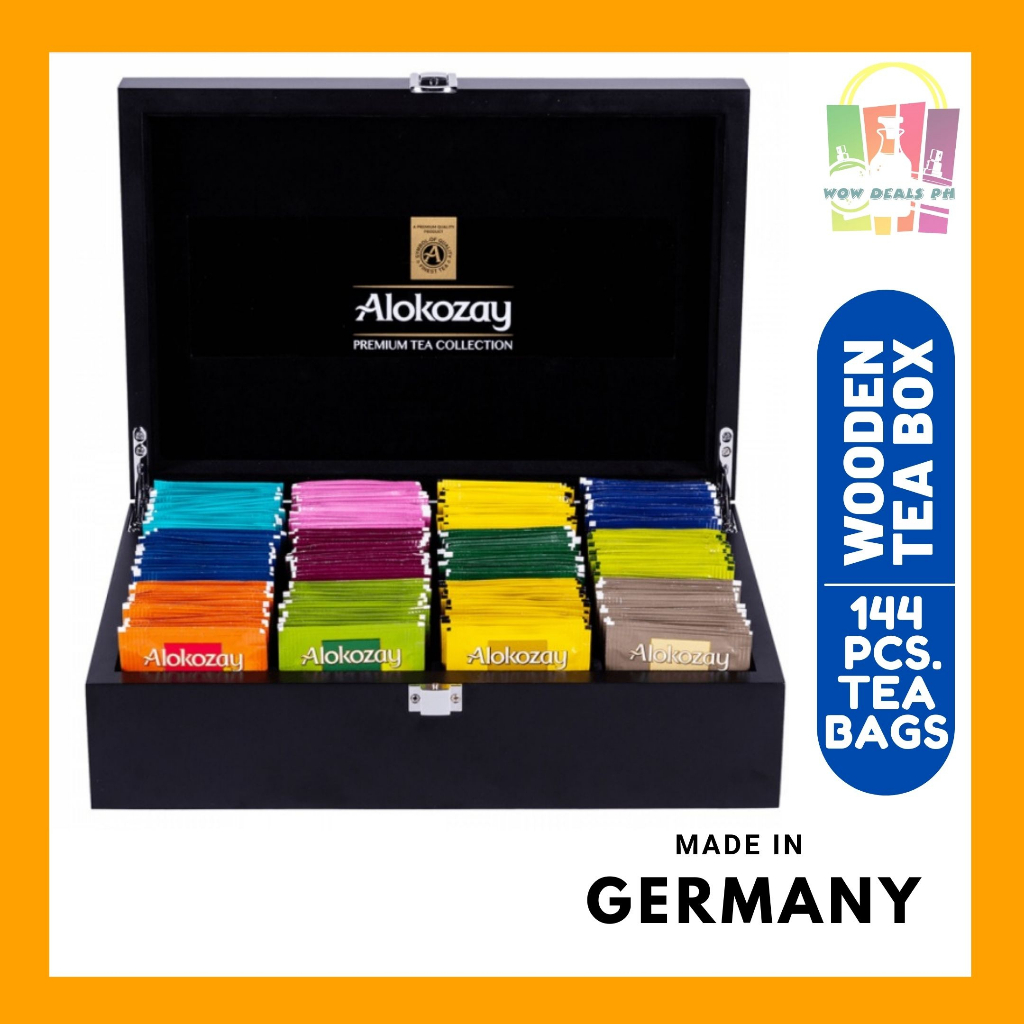 Alokozay Tea 144pcs Assortment with Premium Wooden Tea Box (GIFT SET