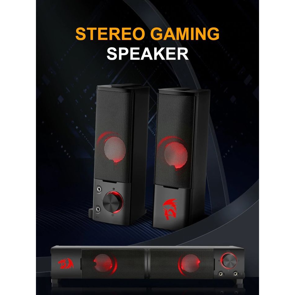Redragon GS550 Orpheus PC Gaming Speakers, 2.0 Channel Stereo Desktop