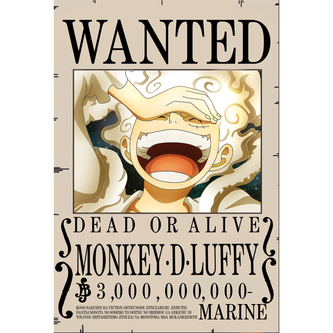 One Piece Wanted Poster wall sticker A4 Size- AFTER WANO BOUNTY ...