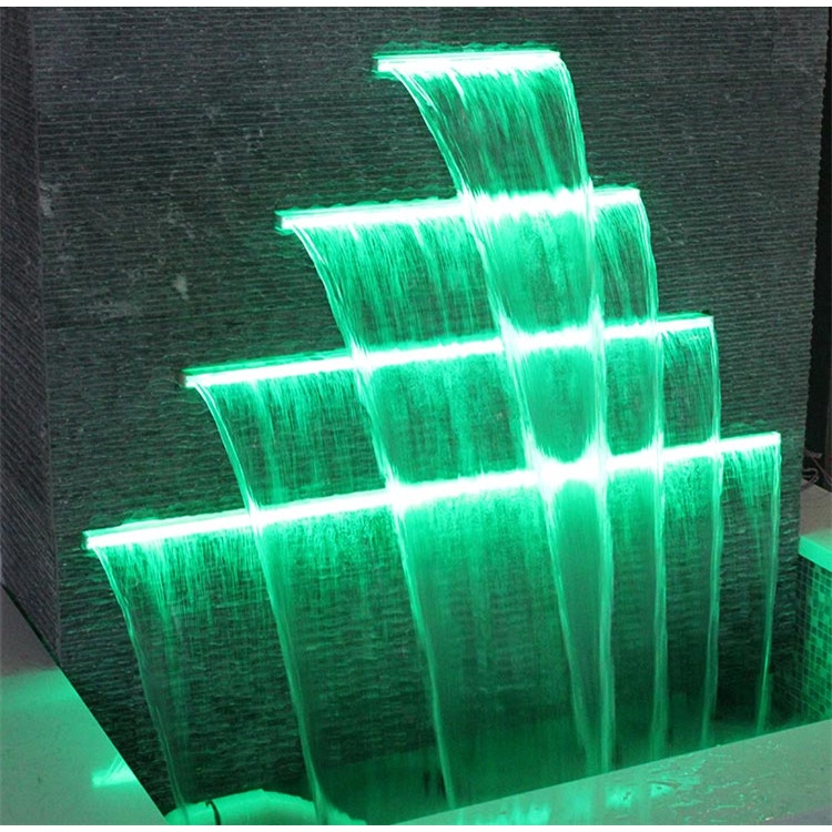 30cm Swimming pool waterfall fountain Descent spillway Acrylic with RGB ...