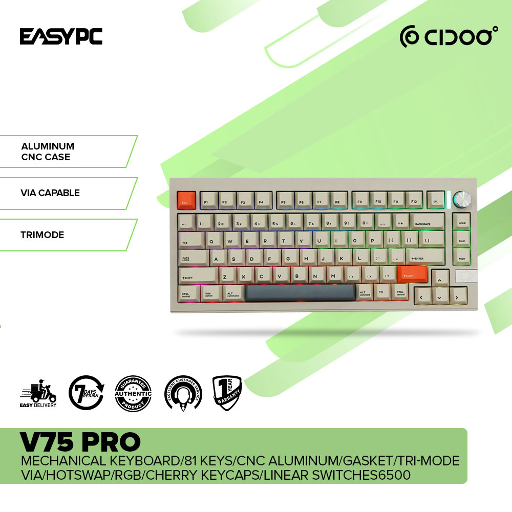 EasyPC| CIDOO V75/V75 Plus/V87 PRO Barebone Gasket Mechanical Keyboard ...