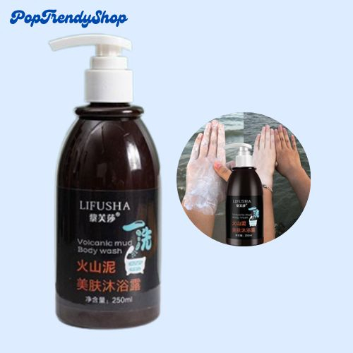 Lifusha Volcanic Mud Body Wash 250ml Shower Gel Deep Sea Instant Whitening Bath Cream Volcanic
