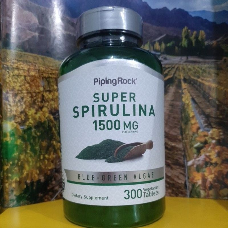 Spirulina 1500mg 300 tablets P2.00 per tablet BlueGreen Algae Piping Rock Shopee Philippines