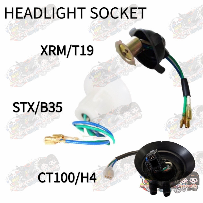LJ Motorcycle Headlight Bulb Socket Xrm, Barako, Stx, Ct100(T19/B35/H4