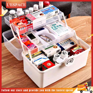 2-tier First Aid Box, Portable Medicine Storage Box With Handle, Emergency  Family Medical Organizer Container For Car, Home