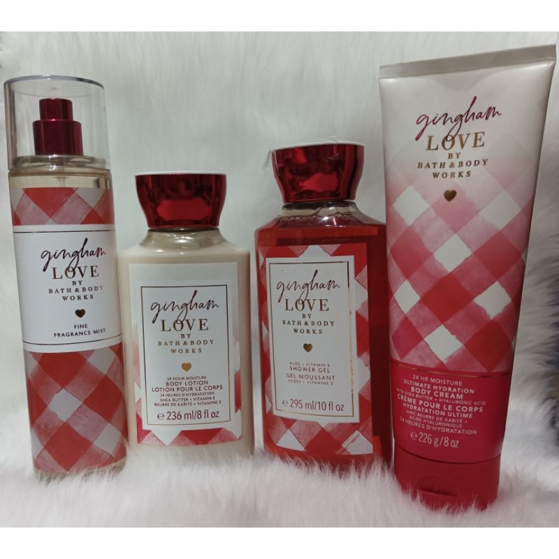 Bath & Body Works Gingham Love Body Mist Lotion Shower Gel Body