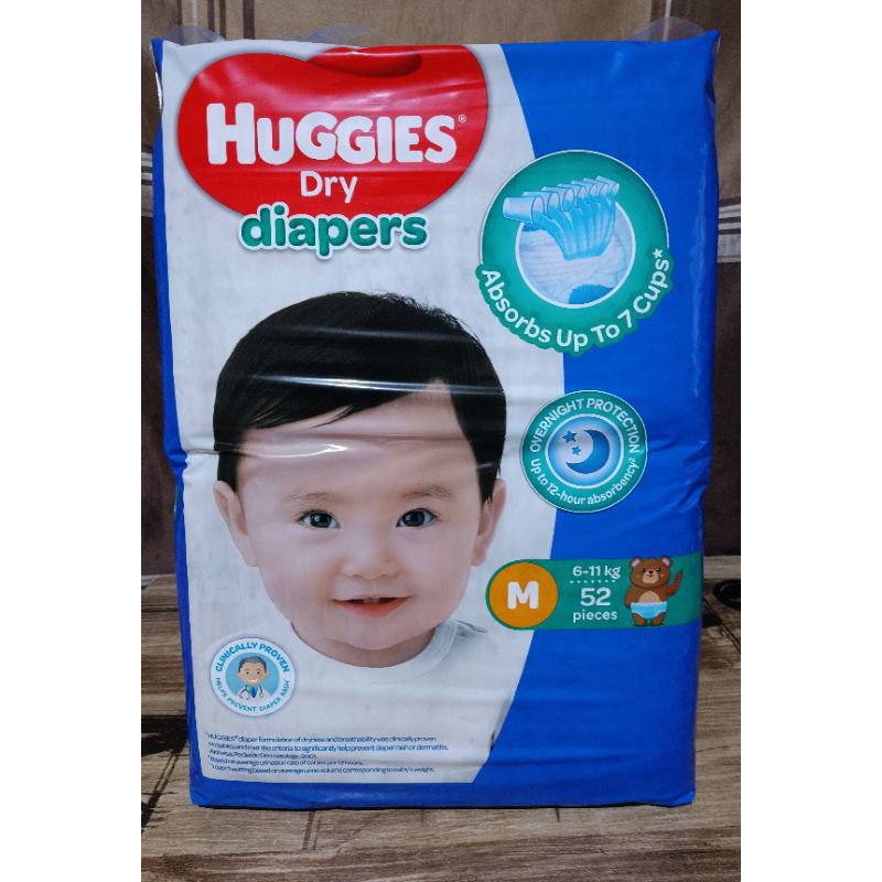 Huggies Dry Diapers Medium Taped 52pcs Shopee Philippines