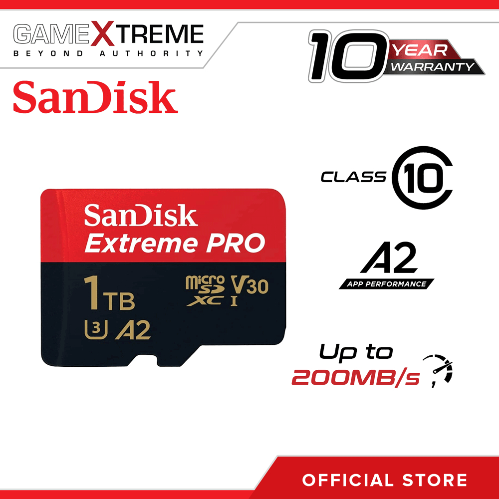 SanDisk Extreme PRO 1TB SDSQXCD MicroSD Card w/ Adapter, A2 UHS-I Class ...