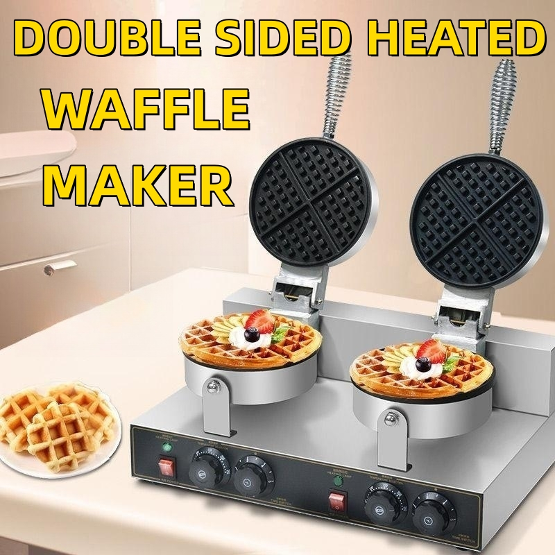 Heavy Duty Single Dual Head Electric Waffle Maker Temperature