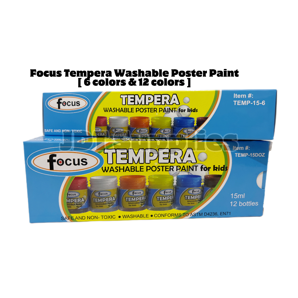 Focus Tempera Poster Paint [6/12 colors] Shopee Philippines