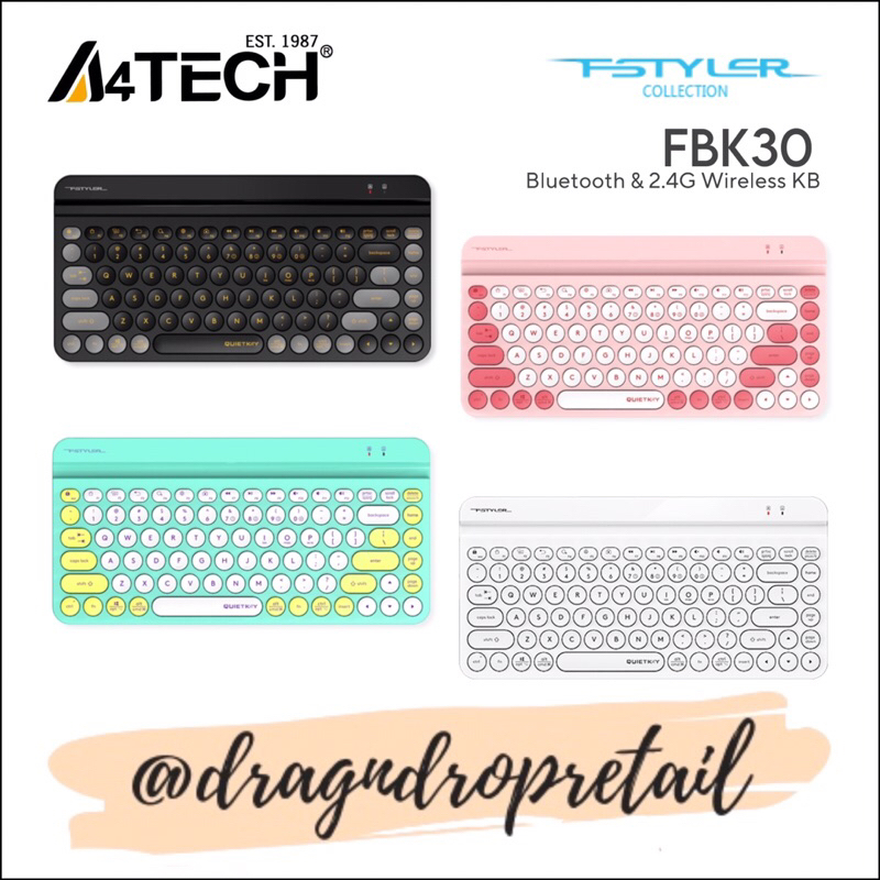 A4TECH FSTYLER FBK30 Bluetooth & 2.4GHz Wireless 86 Quiet Key Mini ...