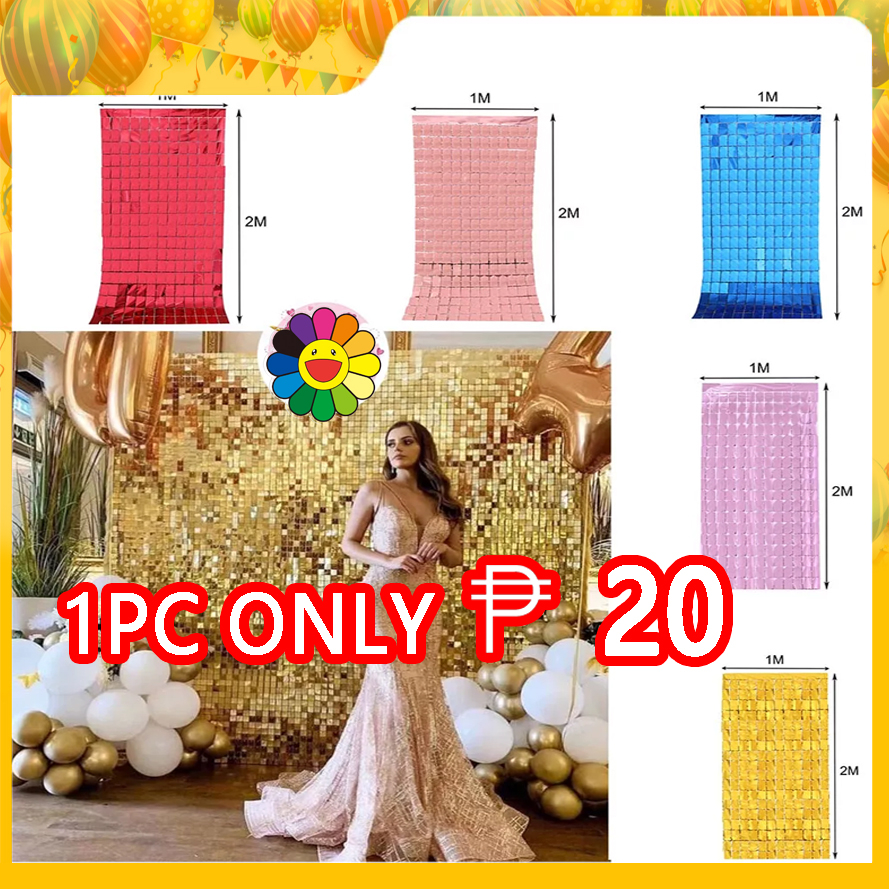 2meters Foil Curtain Backdrops Birthday Party Decorations Sequin Wall