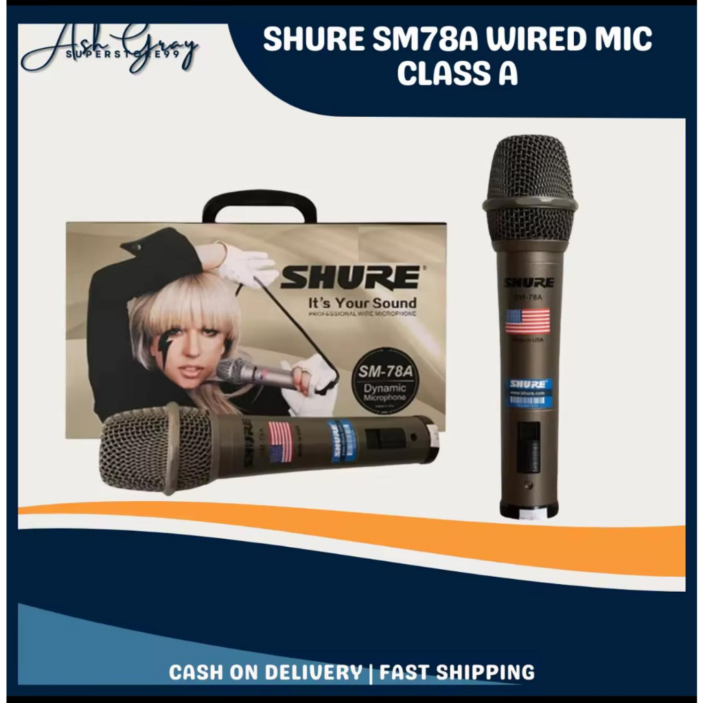 Shure Dynamic Karaoke Microphone 10Meters Cable With 3.5 adapter Heavy ...