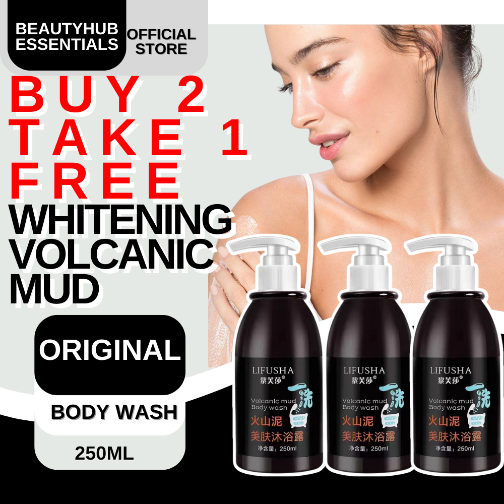 BUY 2 GET 1 FREE LIFUSHA Volcanic Mud Whitening Body Wash Effective