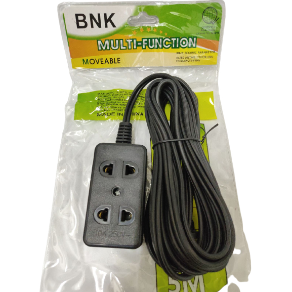 POWER SOCKET BLACK EXTENSION BNK MOVEABLE MULTI FUNCTION 5M-(2gang ...