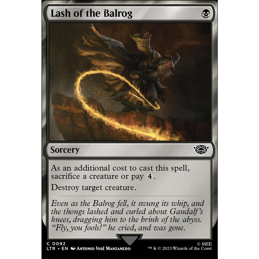 Lash of the Balrog Common MTG LOTR Magic the Gathering Trading Card Game |  Shopee Philippines