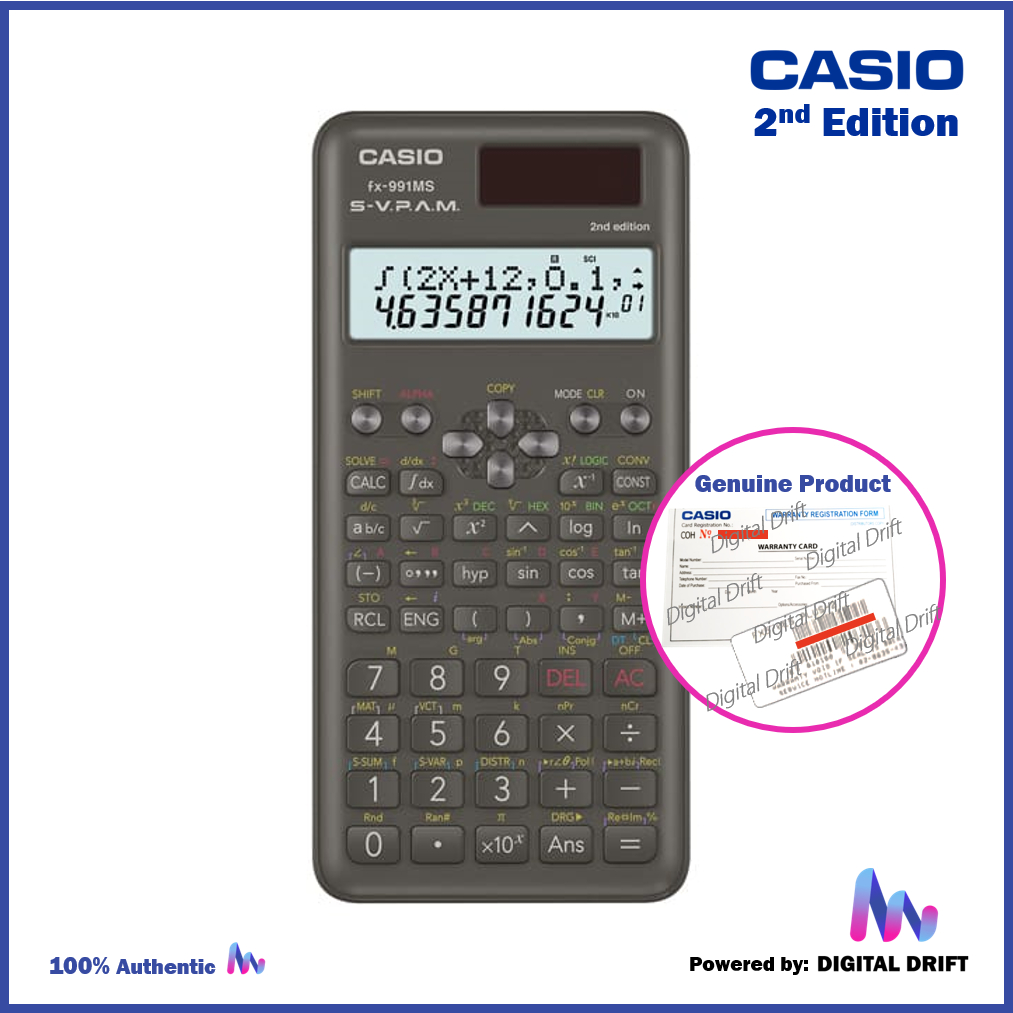 Casio Fx-991MS 2nd Edition Scientific Calculator Original | Shopee ...