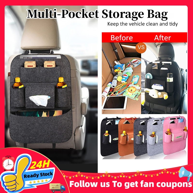 Car Storage Bag Elastic Mesh Net Bag Car Seat MultiPocket Tissue