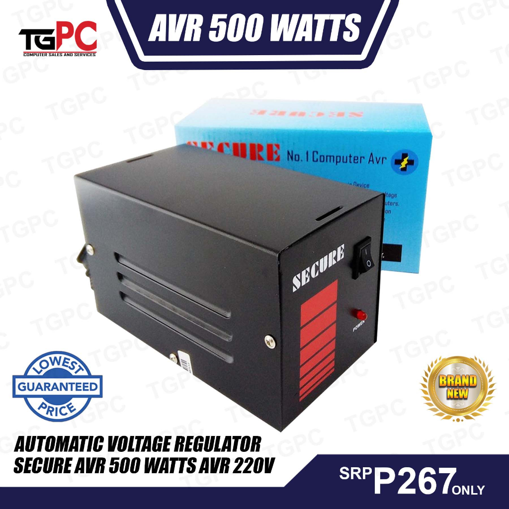 SECURE AVR 500 Watts AVR (automatic Voltage Regulator) 220v | Shopee ...