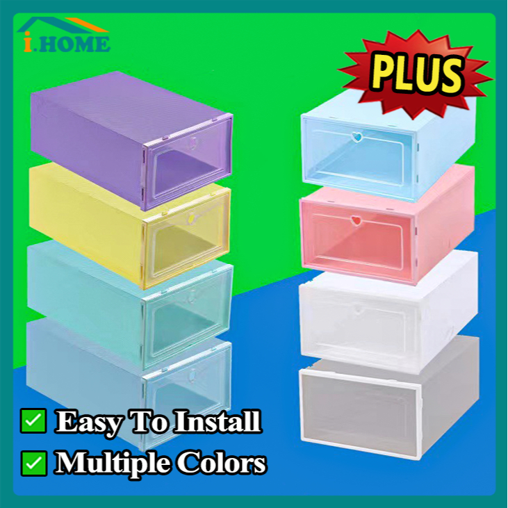 Plus Size Plastic Shoe Box Storage Organizer 6 Layer Shoe Rack Stackable Drawer Color Foldable