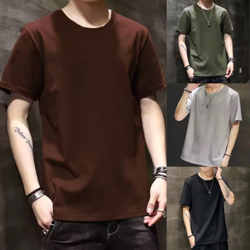 Plain Korean Fashion Stretchable Loose T-Shirt For Unisex | Shopee ...