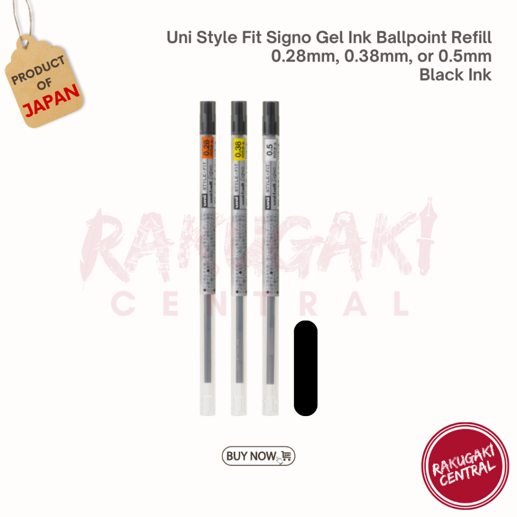 Uni Style Fit Signo Gel Ink Ballpoint Refill 0.28mm, 0.38mm & 0.5mm ...