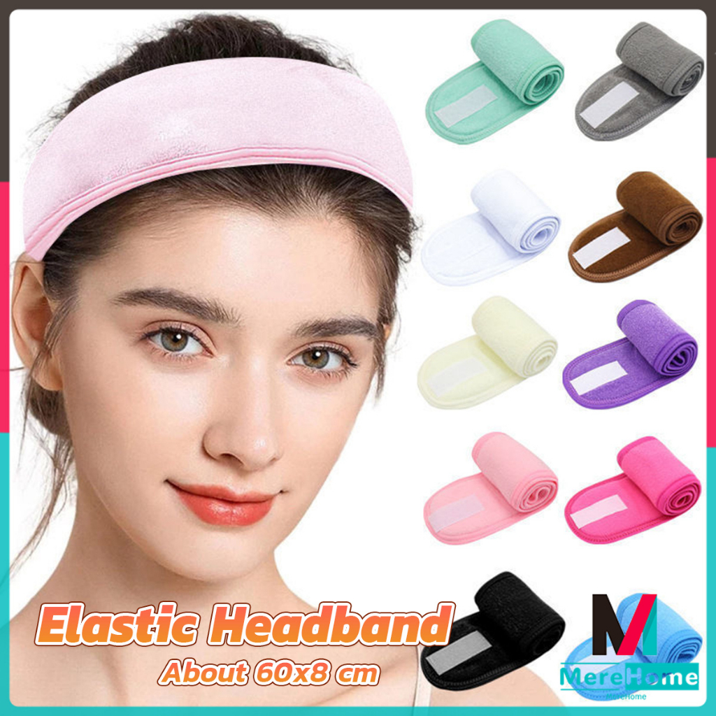 Women's Adjustable Elastic Headband Velcro Facial Wash Headband Thick