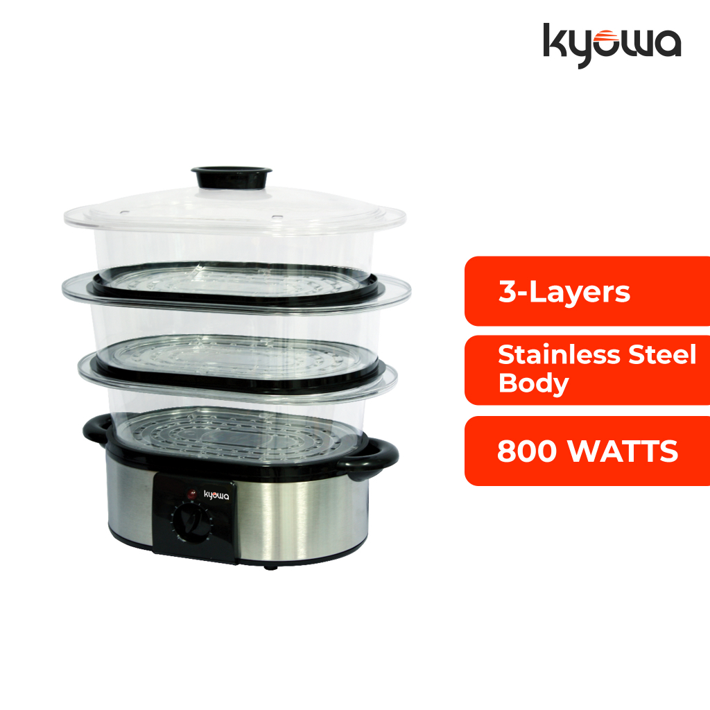 Kyowa Electric Food Steamer 10.1 Liters Stainless Body 3 Layers 90