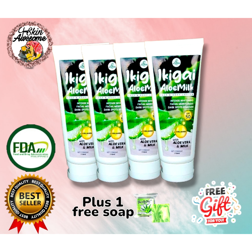 4* Ikigai Aloemilk Lotion Scar Lightening removes Acne Scar, Melasma