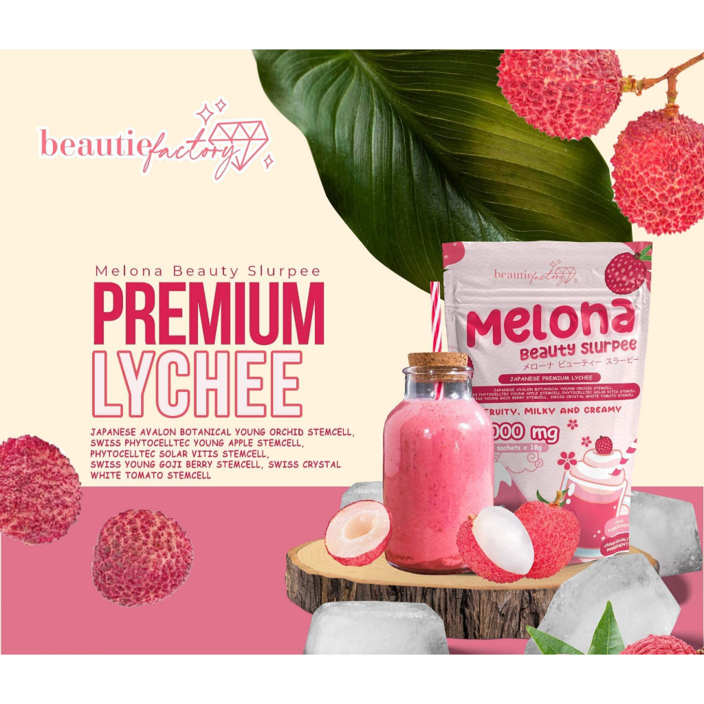 Milk Lychee Melona Beauty Slurpee Collagen Drink 10 Sachets By Beauty