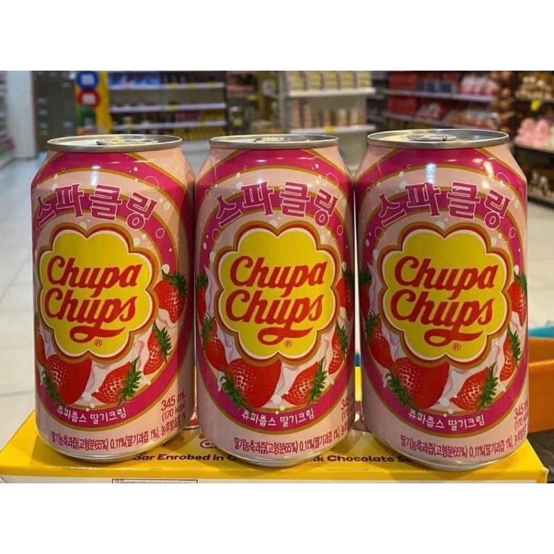 3 For 150 Chupa Chups Strawberry Sparkling Soda 345ml Shopee Philippines