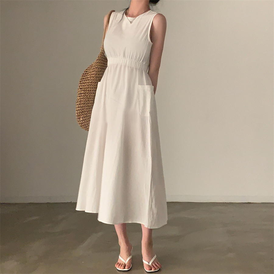 Miss M Side Pocket Sleeveless Garter Solid Dress A3169 | Shopee Philippines