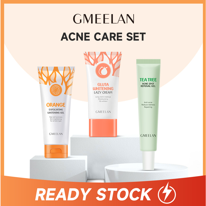 GMEELAN Facial Exfoliating Gel 50g with Whitening Cream 30g with Tea