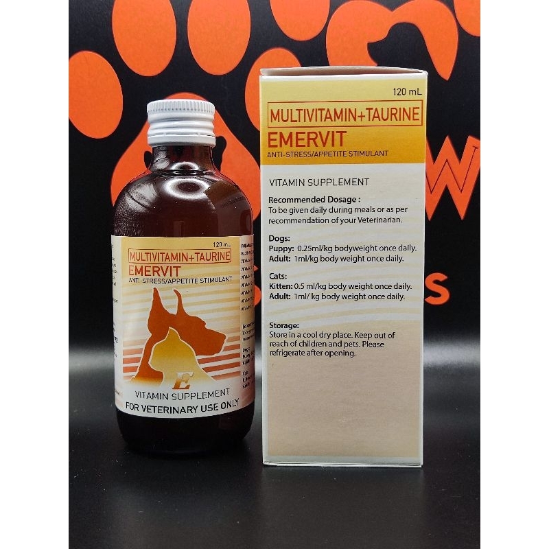 Emervet Emervit 120ml (Multivitamin+ Taurine) | Shopee Philippines