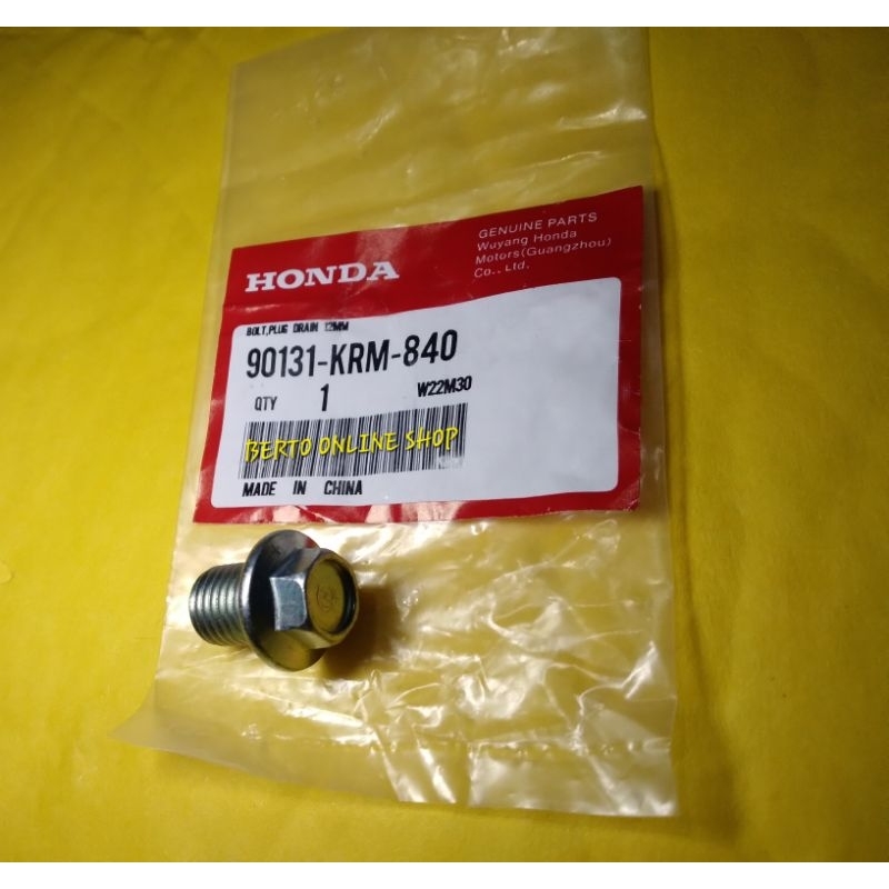 HONDA GENUINEORIGINAL Bolt Drain Plug 90131KRM840 Dio 110, Tmx